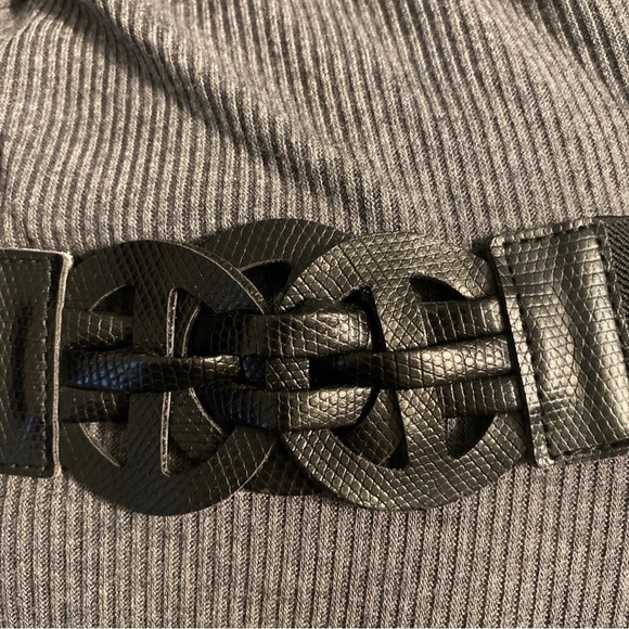 Dress Barn Heather Gray Long Sleeve Dress Size 14 NWT - Picture 4 of 10